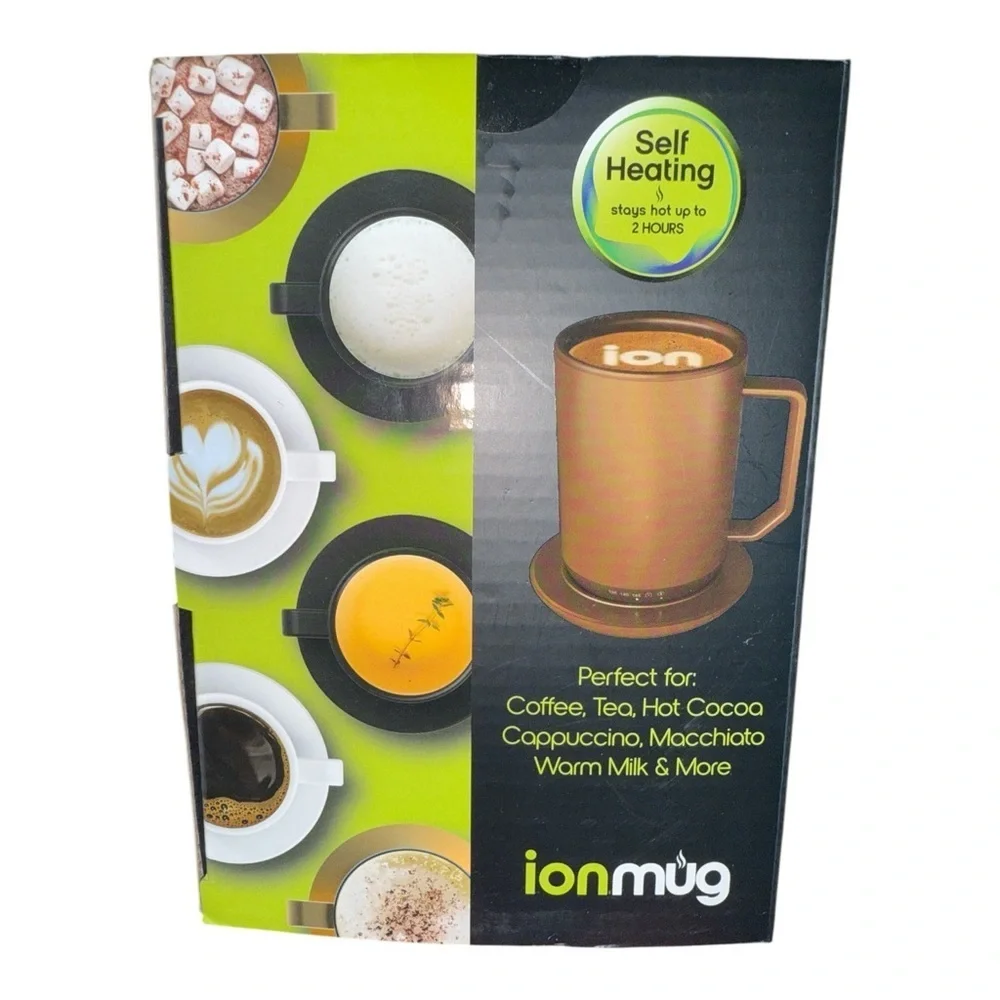 Ionmug Bronze 12 Oz Self Heating Smart Mug Charging Coaster Giftable